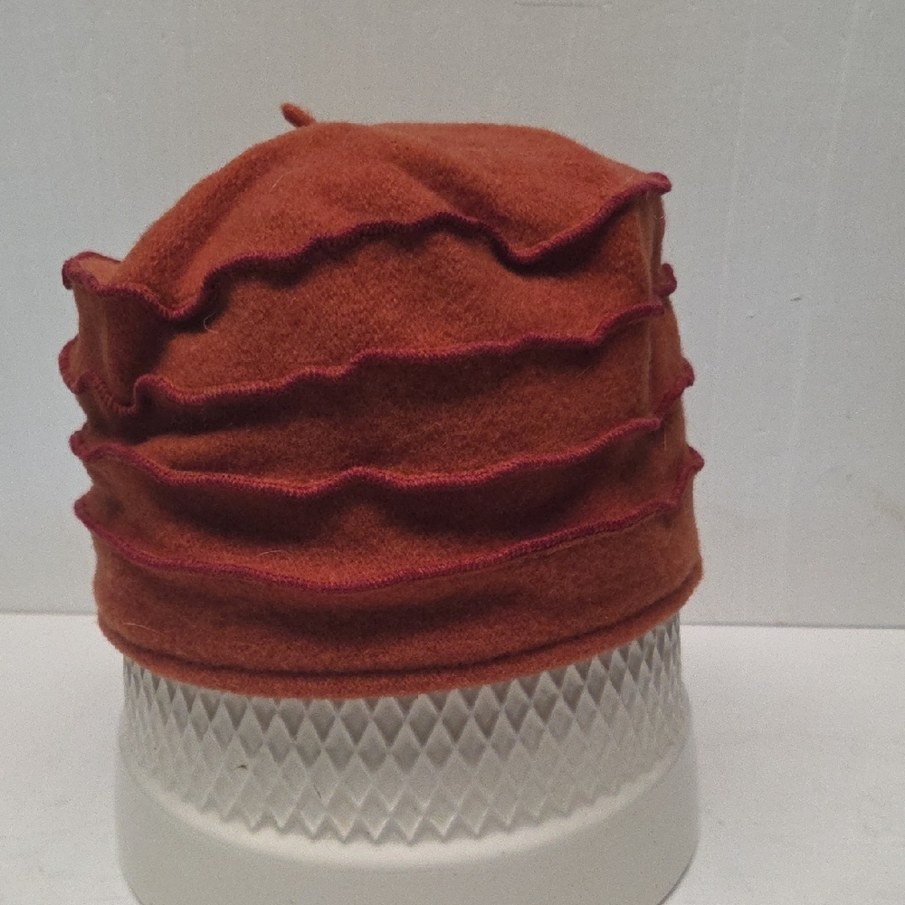 Rust Orange Ruffled Women's Hat